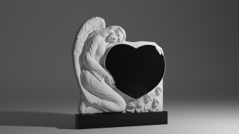 Сердце с Ангелом из гранита памятник